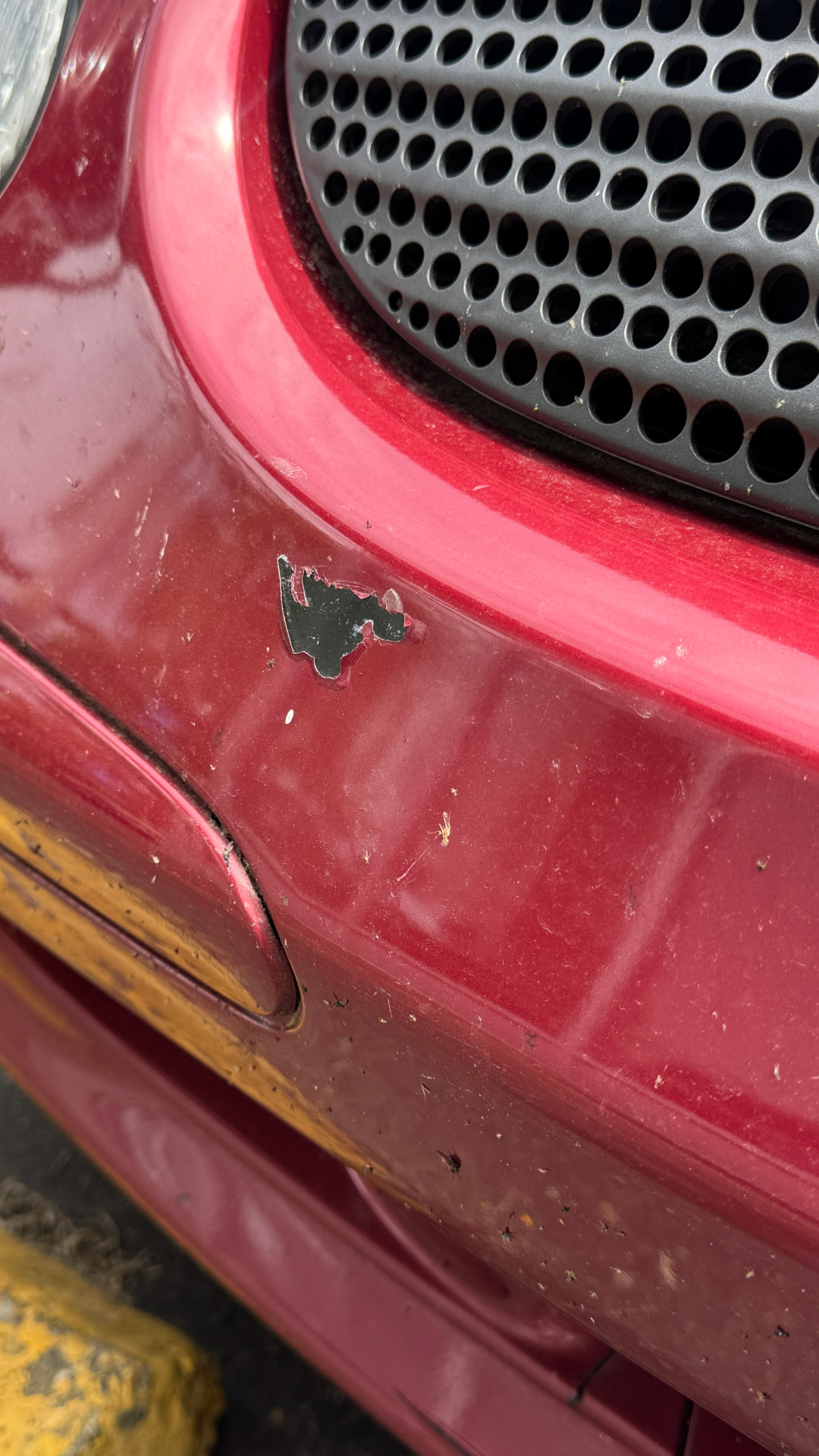 Example photo of a rear bumper paint chip